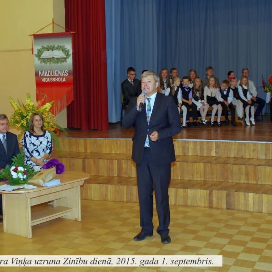 Direktora Edgara Viņķa uzruna Zinību dienā, 2015. gada 1. septembris